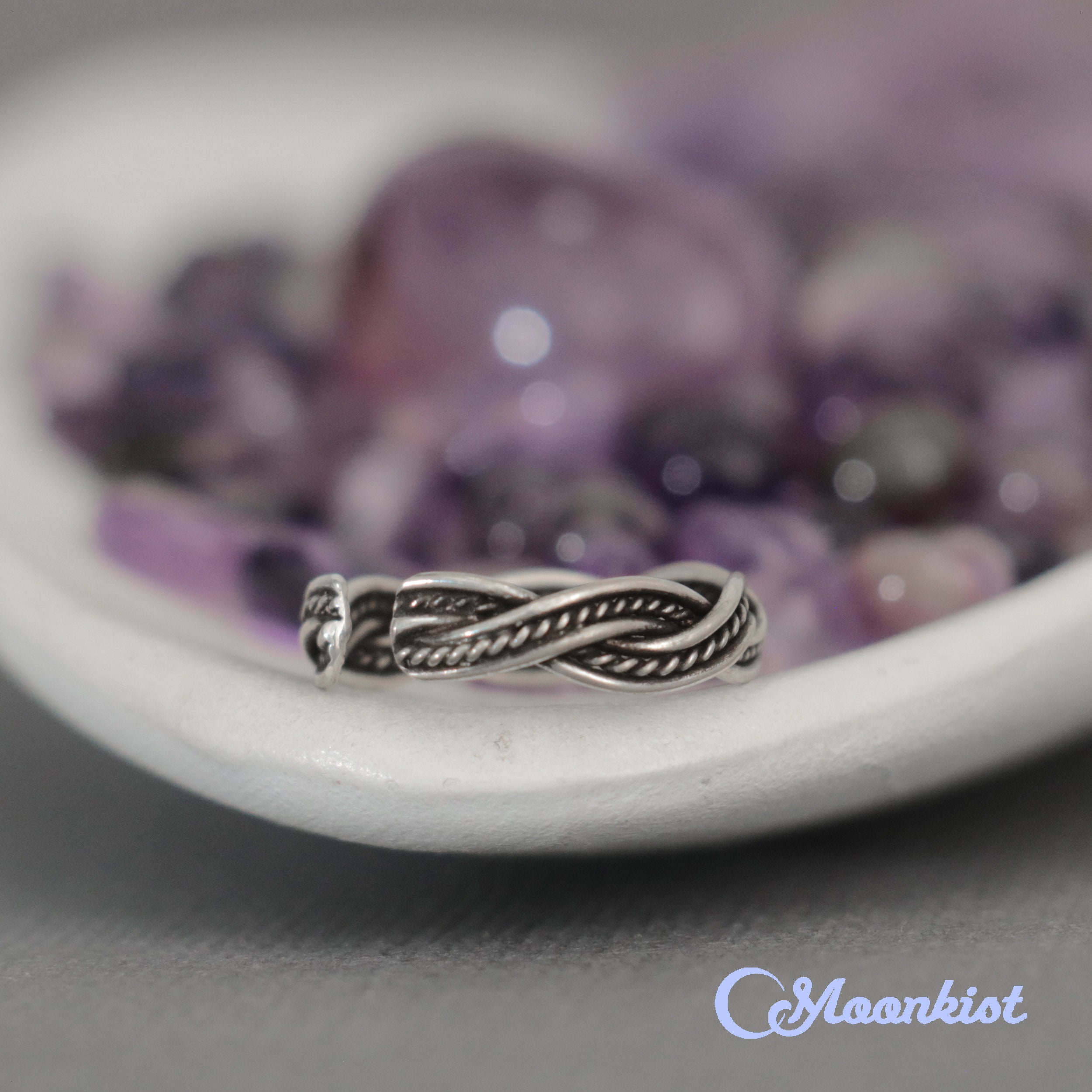 Twist Silver Toe Ring, 925 Silver Adjustable Toe Ring, Woven
