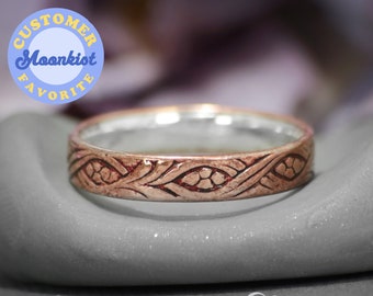 Copper Wedding Band, Nature Inspired Copper Ring for Women, Copper Thumb Ring, Copper Band Ring | Moonkist Creations