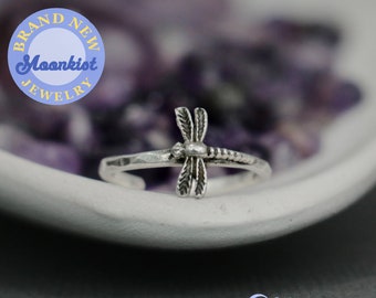 Dainty Dragonfly Toe Ring, 925 Sterling Silver Open Toe Ring, Small Dragonfly Midi Ring for Women, Gift for Her | Moonkist Creations