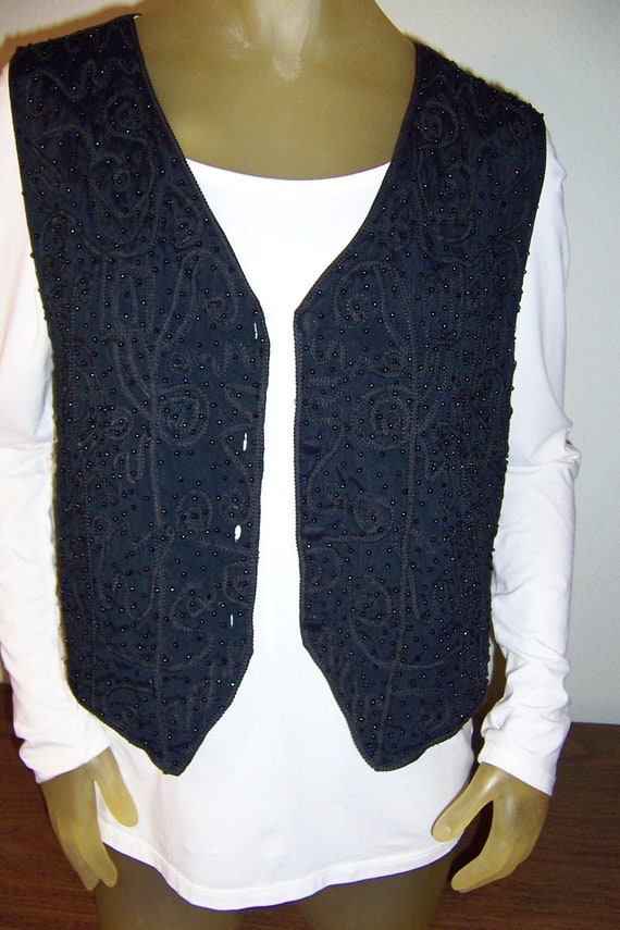 Boho Vest, Black Vest, Ladies Vest, Braided Vest, 