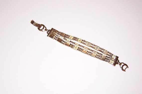 Vintage Chain Bracelet, Multi Chain Bracelet, 5 C… - image 1