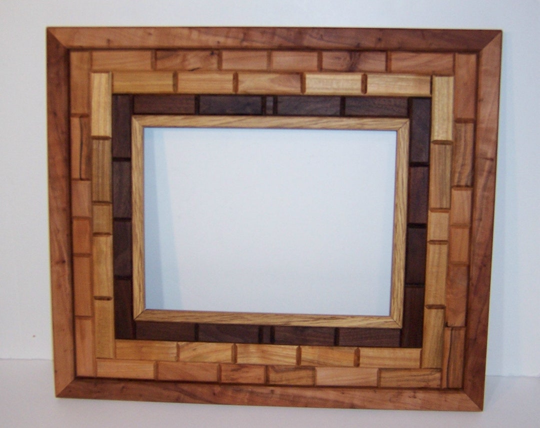 Handcrafted Wood Frame, Large Wood Frame, PNW Wood Frame, Wood Inlay Frame, Rustic Wood Frame Etsy