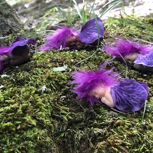 Mini purple sleeping fairy