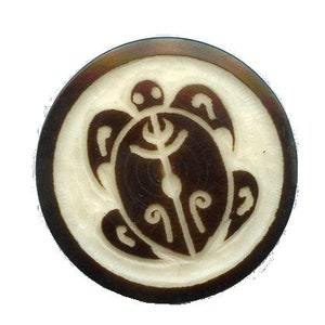 SEA TURTLE - 1&quot; MAGNET Tagua Medallion - Vegan, Organic - Native Design - Hand Made - Fair Trade - New