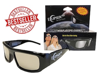 Plastic Frame Solar Eclipse Glasses - ISO Certified Safe - ('Eclipser Brand') - NEW - Re-useable - Made in USA