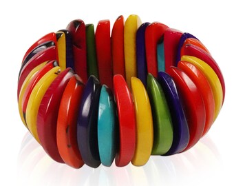 La Riobamba Fair Trade /… Organic Tagua Egg Shell White Bracelet