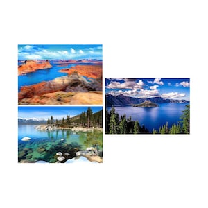 Lake Powell, Lake Tahoe & Crater Lake 4x6 Grußkarten 3D Lenticular Postkarte USA SEEN