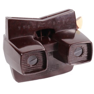 View Master Vintage Classic Reel Viewer 1955-1961 (Brown Model E) plus Scenic Reel