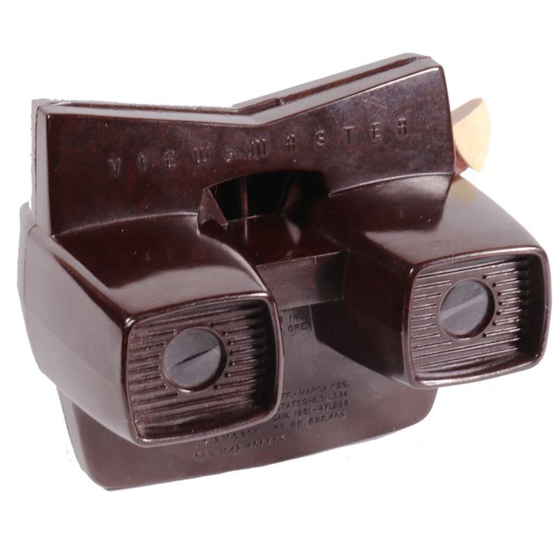 View Master Vintage Classic Reel Viewer 1955-1961 (Brown Model E) plus Scenic Reel