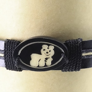 TEDDY BEAR - Tagua Bracelet - Vegan, Organic - Native Design - Hand Made by women in Ecuador - Fair Trade - NEW