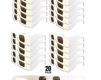 Decorate Your Own Souvenir Eclipse Glasses - 20 pair - AAS Approved - ISO Certified Safe  - (white frame) Made in America