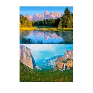 Cartoline 3D Yosemite, Grand Teton Parchi nazionali 4x6 Biglietto di auguri