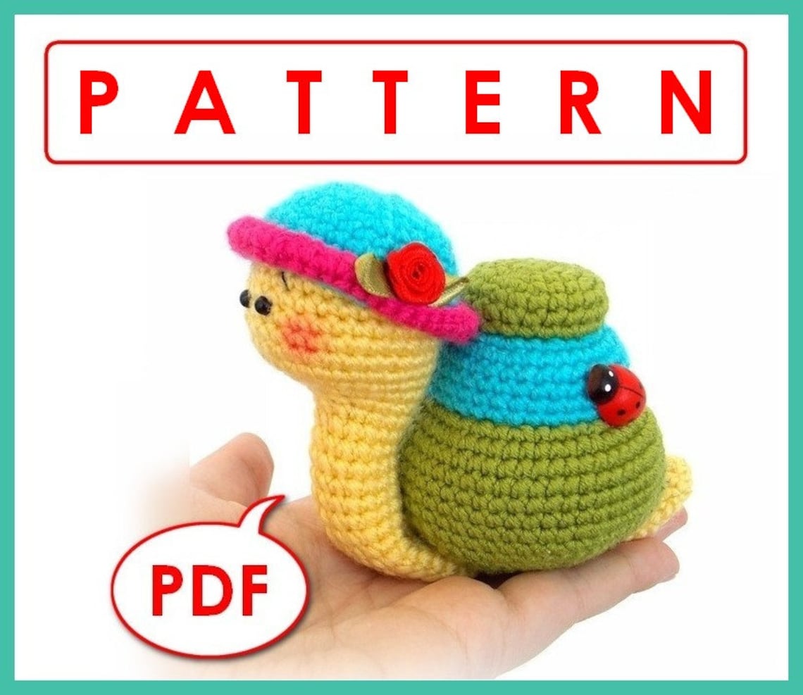 Natalie the Snail Crochet toy Amigurumi pattern PDF Etsy