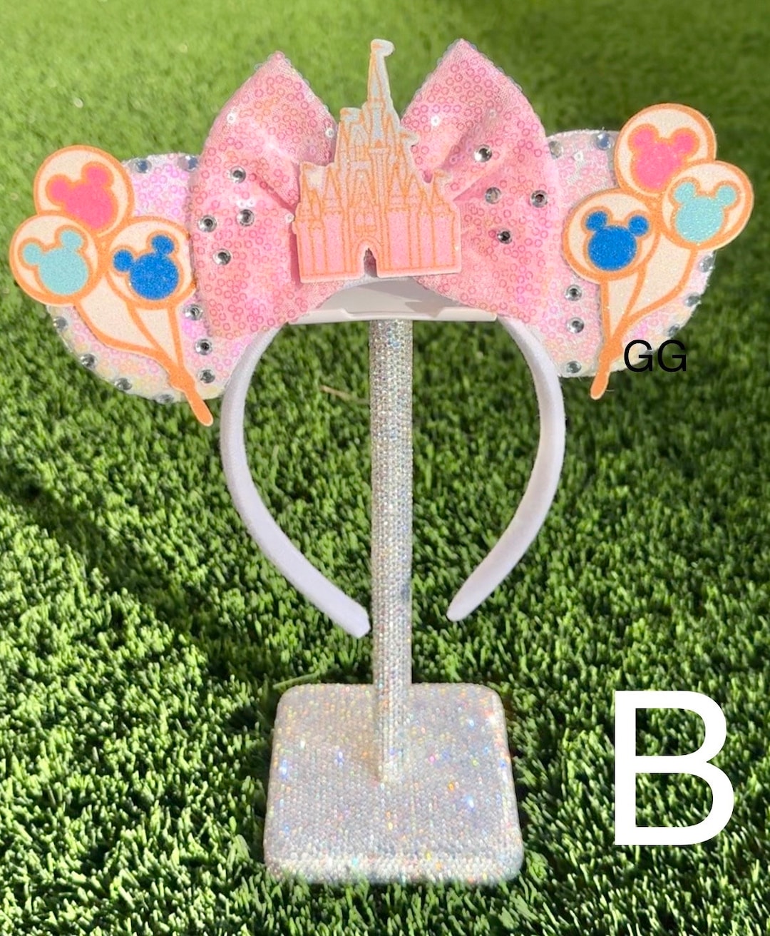 Disney Castle Balloon Celebration Minnie Ears, Mickey Ears, Line Mouse