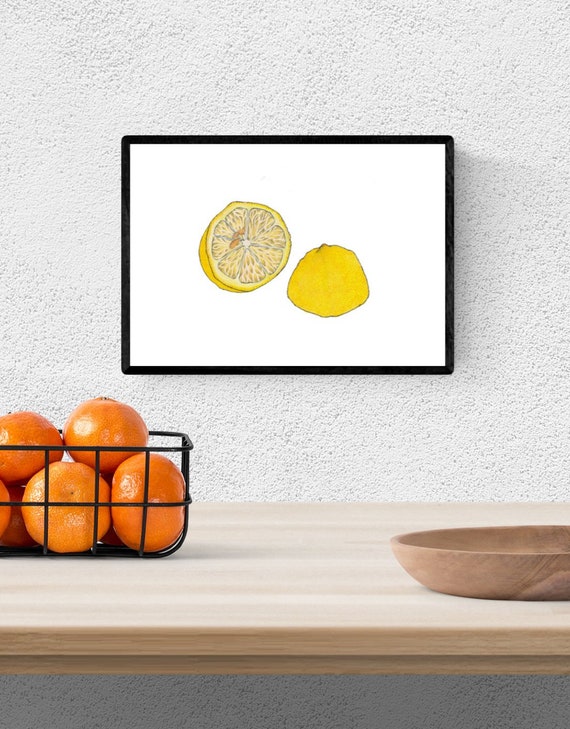 Lemon Fruit Wall Art Print Choice of sizes. Original nature | Etsy