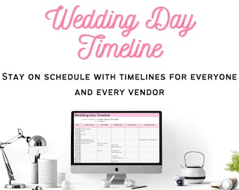 Creatore della cronologia del giorno del matrimonio: foglio di calcolo e itinerario per la pianificazione del matrimonio, compatibile con fogli Excel e Google