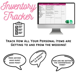 Wedding Inventory Tracker - Excel and Google Sheets Compatible