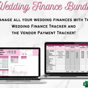 Wedding Finance Bundle - Wedding Budget Planner and Vendor Tracker, Excel and Google Sheets Compatible