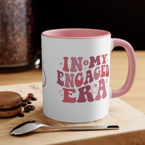 In My Engaged Era Mug, Engagement Gift for Her, Bridal Shower Gift, Retro Groovy Style Bachelorette Drinkware