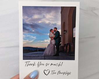 Hochzeit Dankeschön Karten Vorlage | Polaroid Style | Personalisiere und bearbeite in Canva