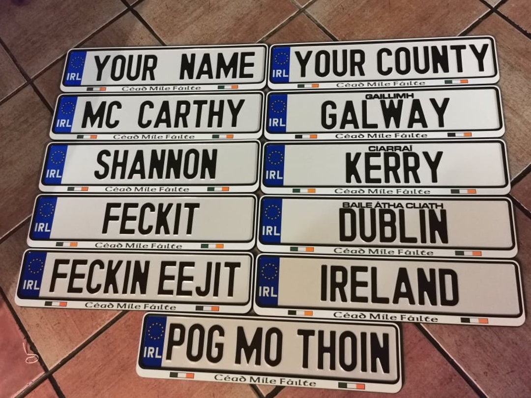 Customised Irish License Plate Ireland Etsy