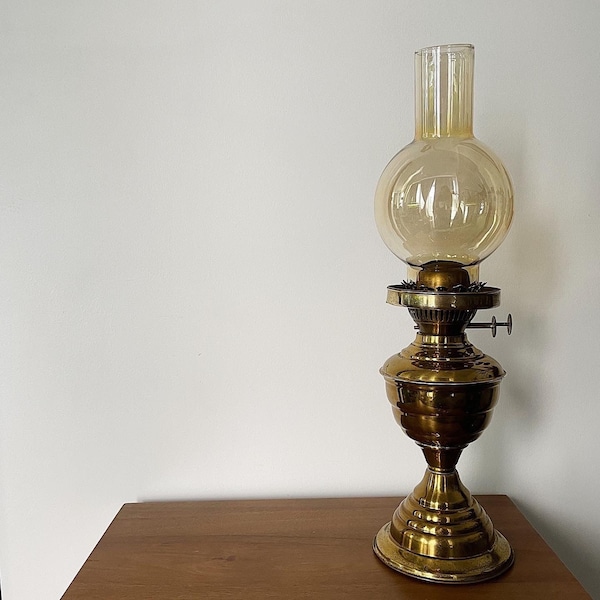 Brass Oil Lamp Made in England Etsy