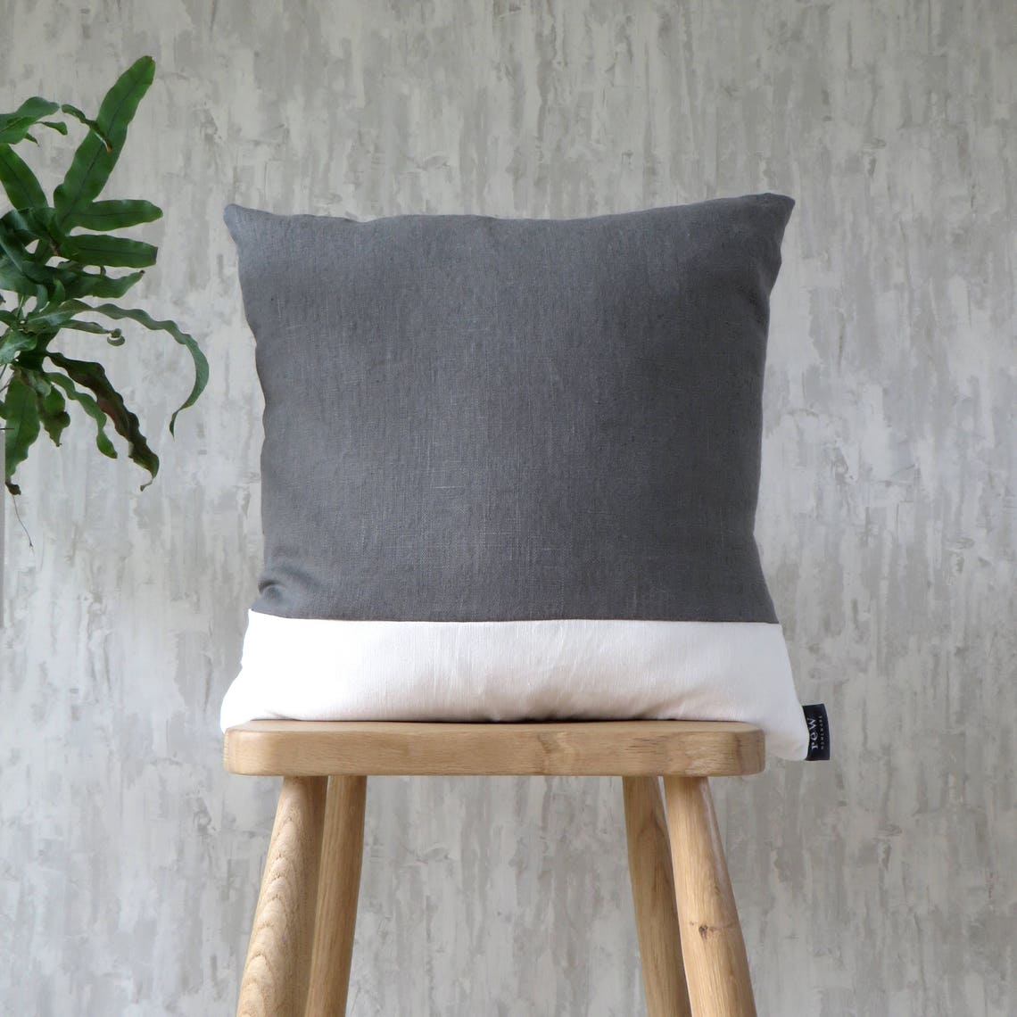 Mid Grey & White Cushion Stripe Linen Cotton Mix iron Etsy UK