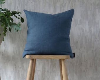 Blue Grey Cushion, Linen