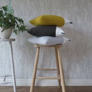 Mustard Cushion, Linen Yellow imagem 4