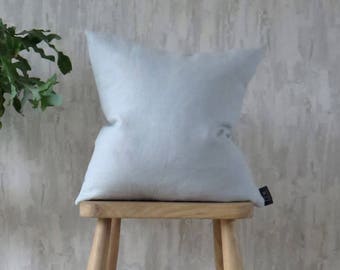 Light Grey Blue Cushion, Linen (Dove)