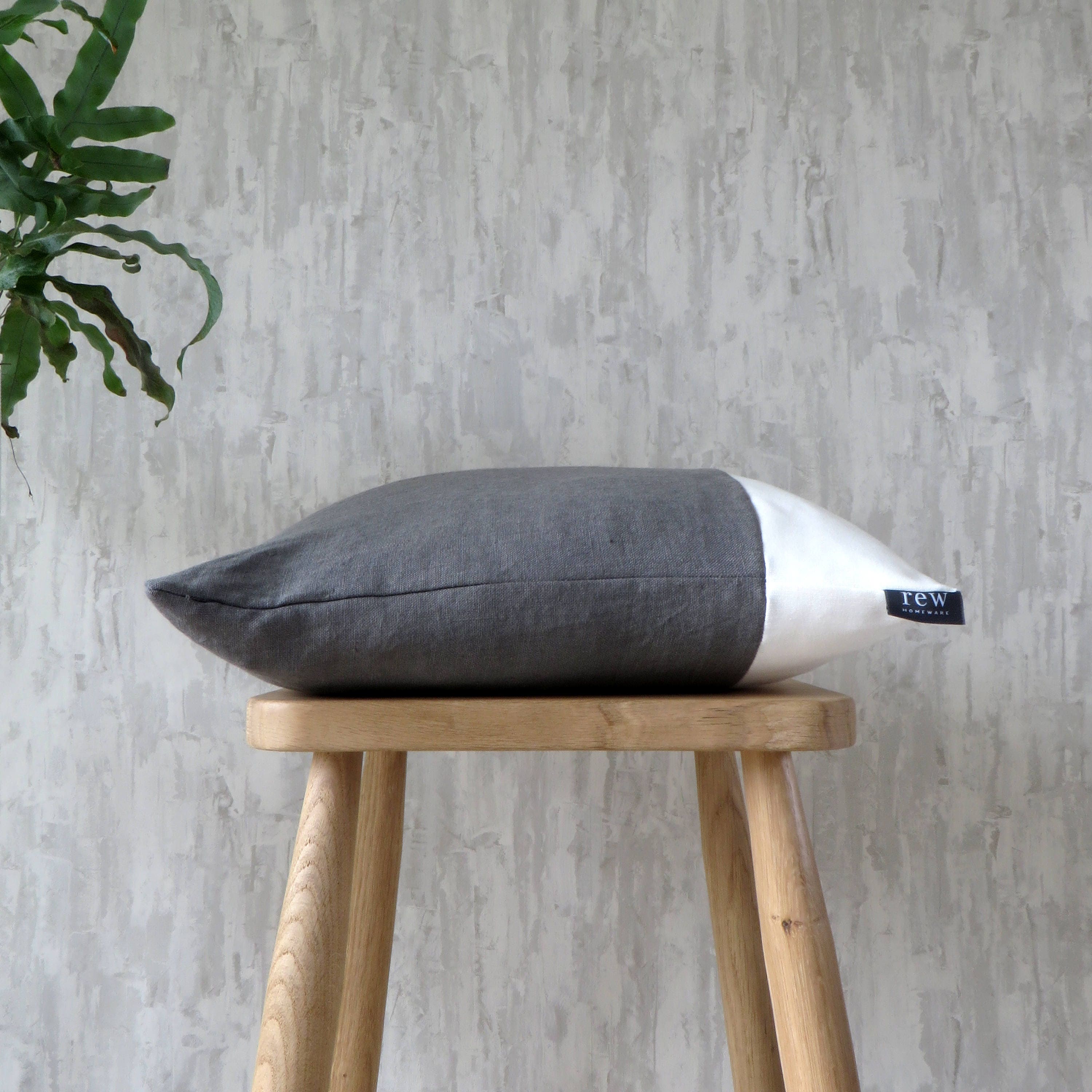 Mid Grey & White Cushion Stripe Linen Cotton Mix iron Etsy UK