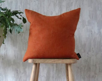 Burnt Orange Cushion, Linen