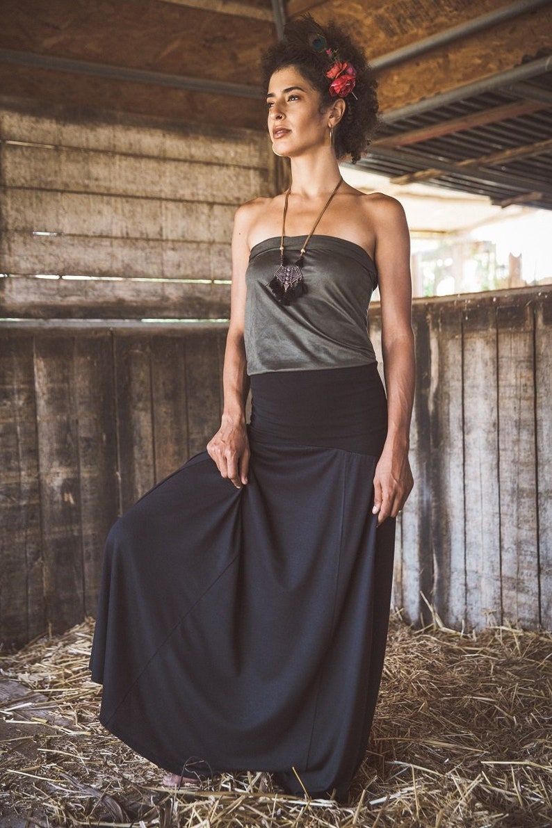 Long Black Skirt Boho Skirt Bohemian Clothing Boho Clothes Etsy