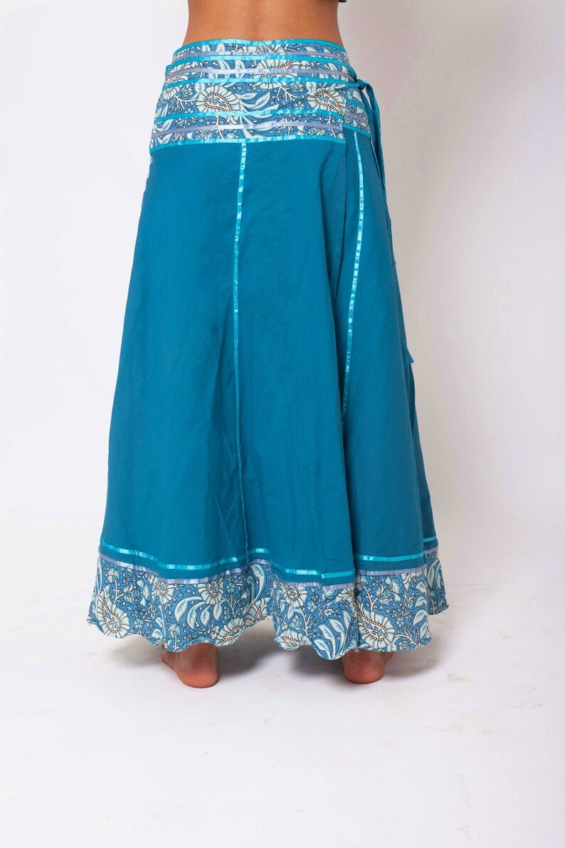 Bohemian clothing Hippie Skirt Long Goddess Skirt Maxi Skirt Festival Turquoise Skirt Summer Spring Skirt Cotton Skirt Tribal Skirt