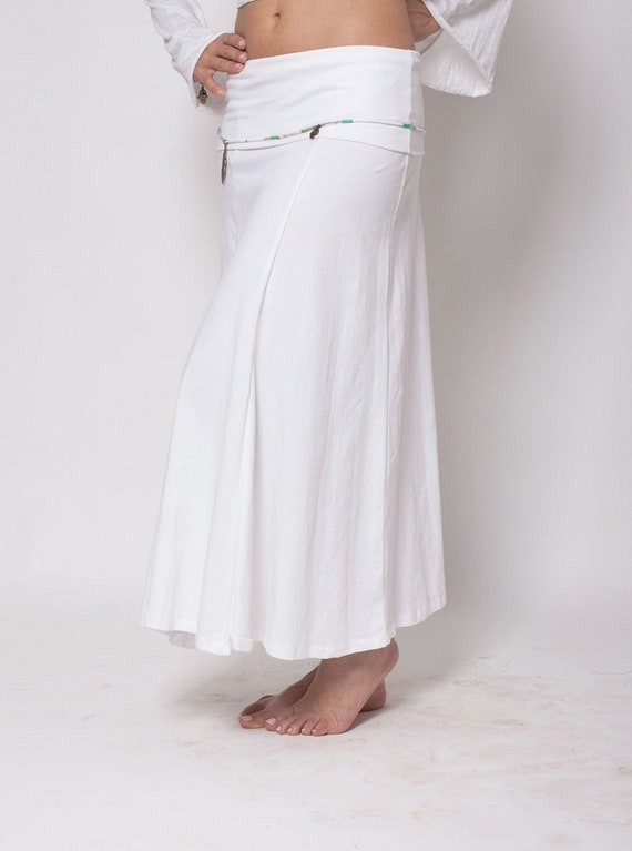 white maxi gypsy skirt