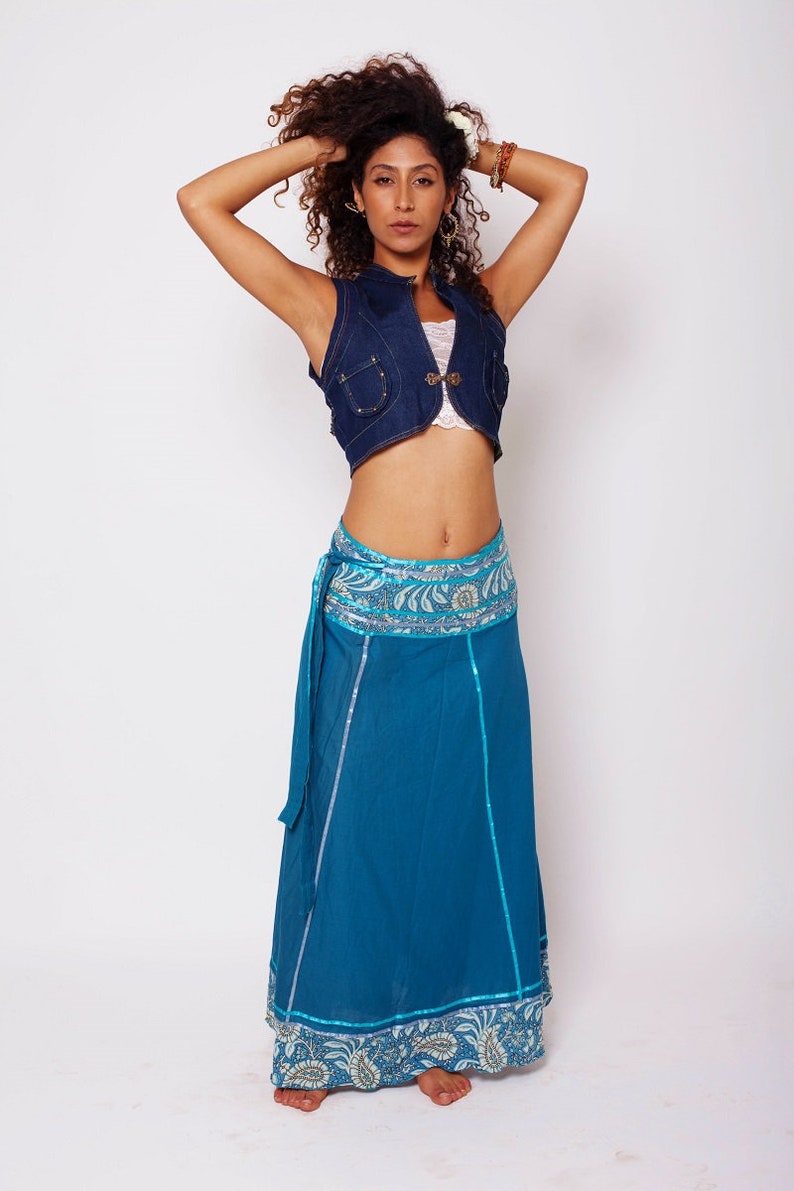 Bohemian clothing Hippie Skirt Long Goddess Skirt Maxi Skirt Festival Turquoise Skirt Summer Spring Skirt Cotton Skirt Tribal Skirt