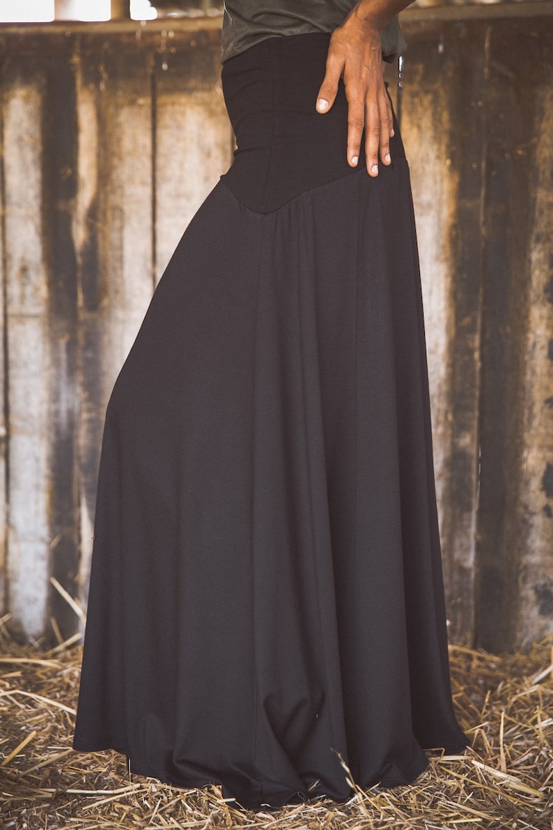Black Long Skirt Maxi Skirt Boho Skirt Bohemian Clothing Etsy