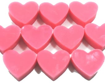 10 Mini Loveheart Soap Pink Love Hearts in Gift pack