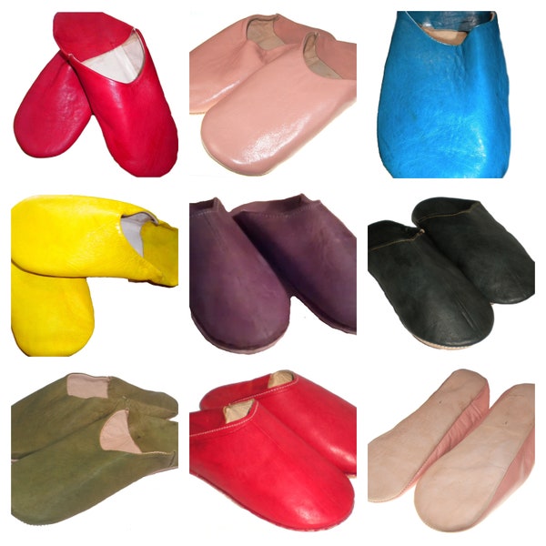 Commerce équitable pour homme en cuir Maroc Chaussons marocains Babouche Mocassins Semelle souple