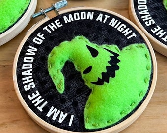Nightmare Before Christmas Decor, Disney Inspired Oogie Boogie Ornament, Embroidery Hoop Decoration, Halloween Tiered Tray