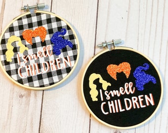 Hocus Pocus Decor, Disney Inspired Hocus Pocus Ornament, Embroidery Hoop Decoration, Sanderson Sisters, Halloween Tiered Tray Decor