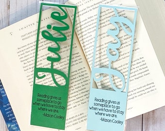 Personalized Bookmark, Custom Bookmark, Teacher Gift, Book Club
