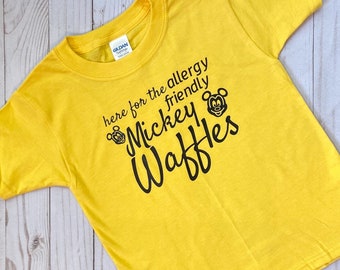 Allergy Friendly Mickey Waffles Kids Shirt, Food Allergy Disney