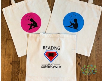 Canvas Book Bags, Book Bag, Canvas Tote Bag, Library Tote Bag