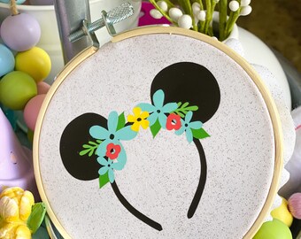 Floral Mickey Ears Hoop Décor, Disney Inspired Ornaments, Disney Tiered Tray, Flower Mickey