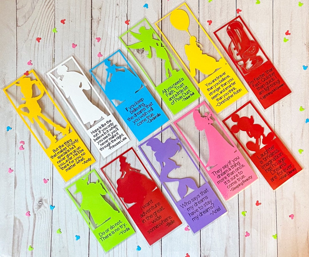 Disney Inspired Bookmarks, Custom Bookmark, Teacher Gift, Kids Bookmark