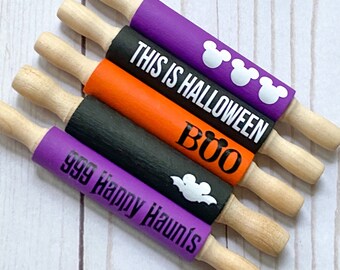 Halloween Mini Rolling Pin, Wooden Rolling Pin, Disney Inspired Halloween Decor, Tiered Tray