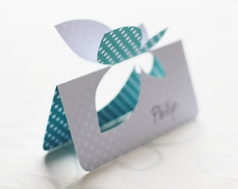 Butterfly Wedding Place Cards with Handwritten names,set of 10,Polka dot,Event cards,Decorations, Wedding Escort Cards, Butterfly Place Card