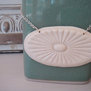 White Porcelain Architectural Detail Necklace