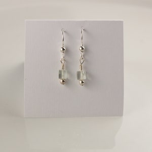 SCP050 Silver and Green Amethyst Dangle Earrings image 2